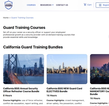 Онлайн курсове за охранители в Калифорния – Guard Training с обучения по безопасност и правна подготовка